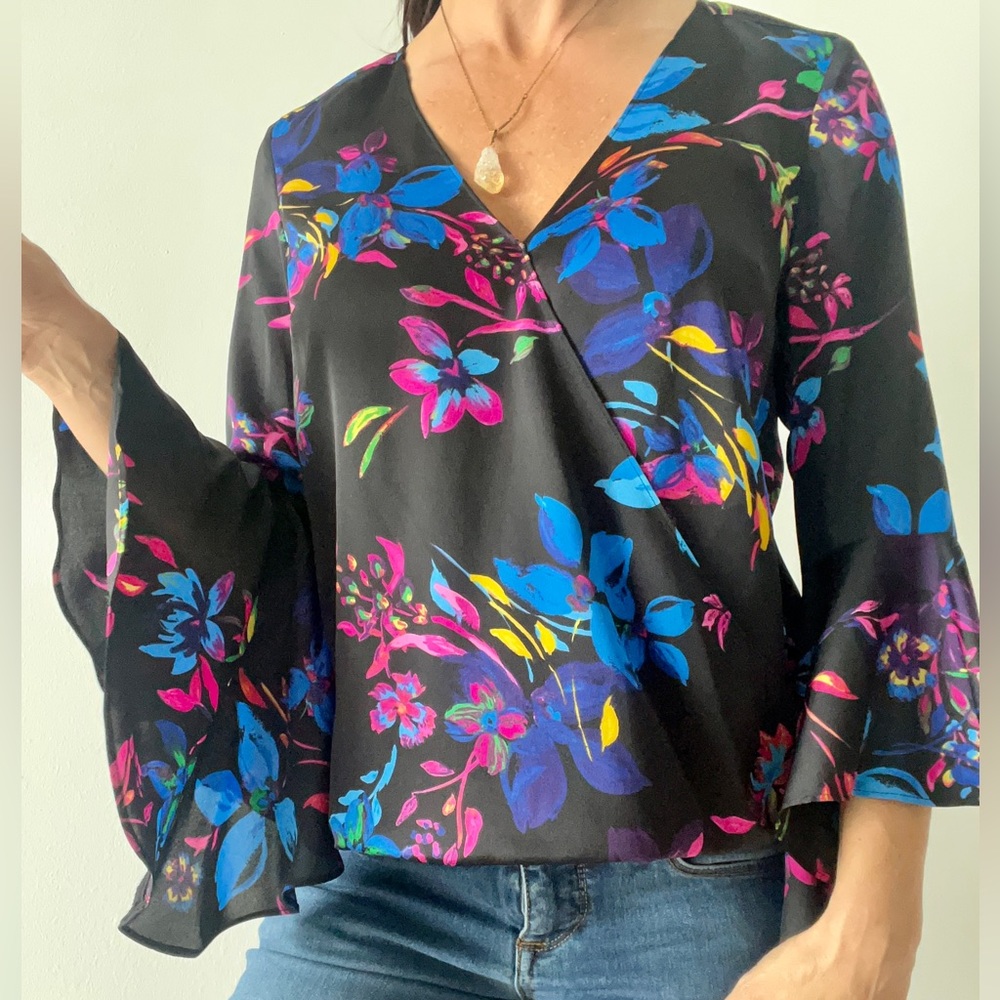 Floral Surplice Blouse